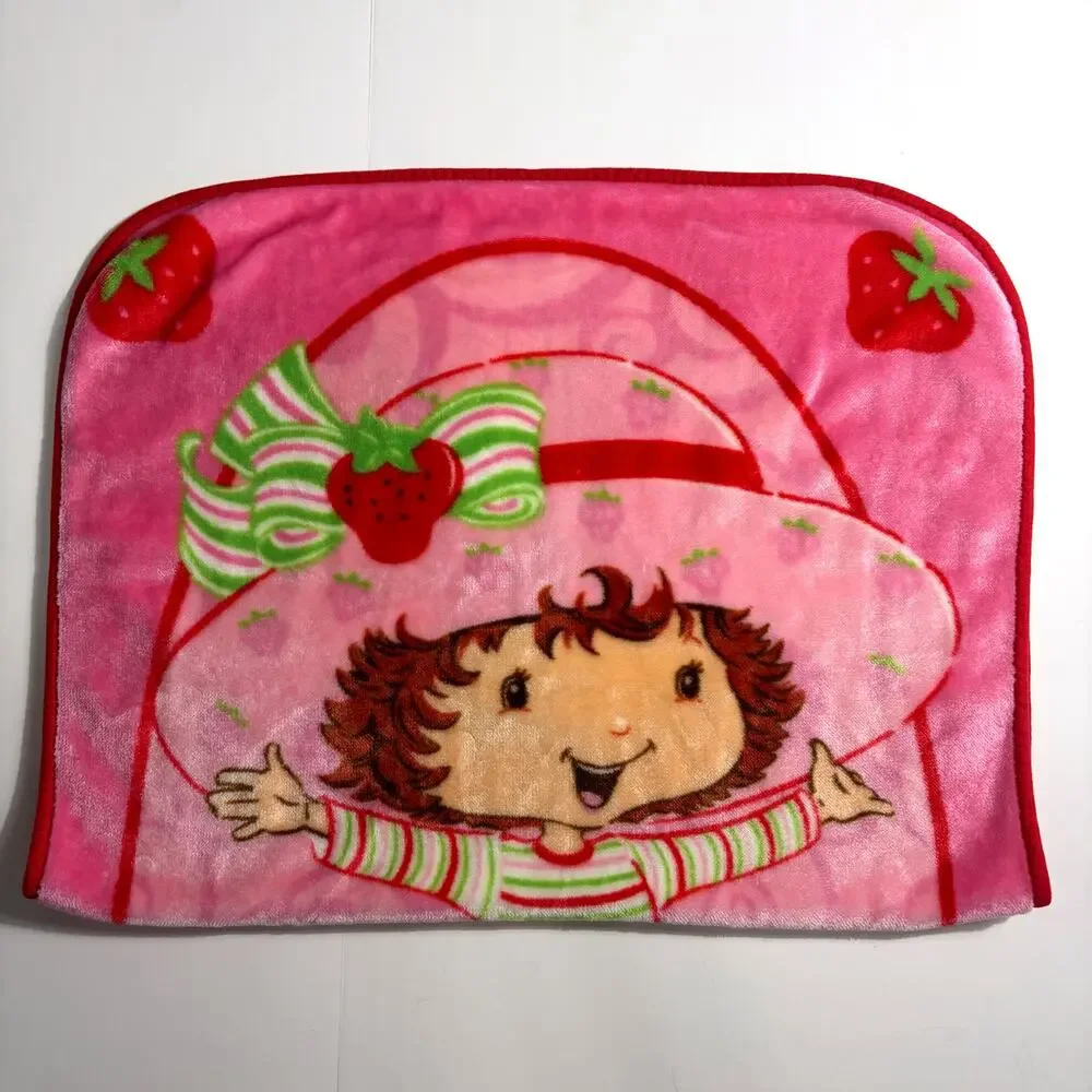 Vintage 2004 Y2K Strawberry Shortcake Pink Fleece Toddler Blanket 44.5x28 Rare